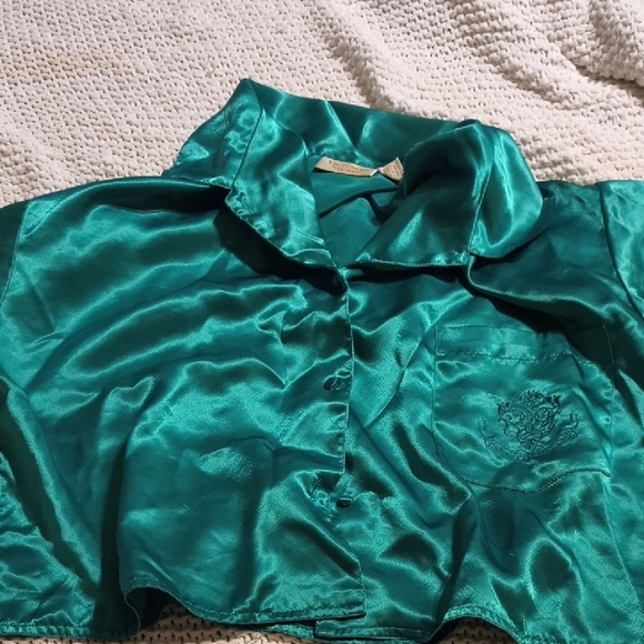 Victoria's Secret Other - Victoria's Secret Green Satin Chemise
